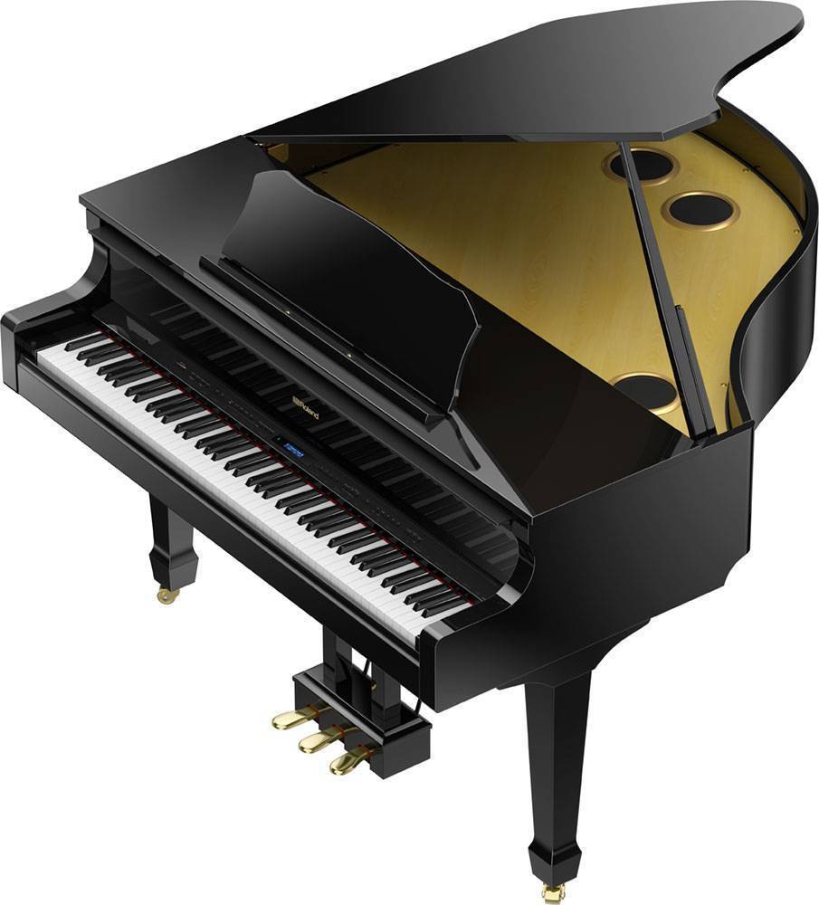 Gran Piano Digital Clásico 1.5 M De Largo C/Bluetooth Imitacion Marfil Color Negro