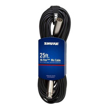 Cable Shure C25J Hi-Flex, 7.6m, con conectores XLR hembra y XLR macho.