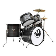 Bateria Junior infantil Gris Rayado 5 Pzas Aro Negro Century