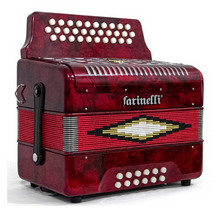 ACORDEON BOTONES FA ROJO PARRILLA METAL 3012 FARINELLI