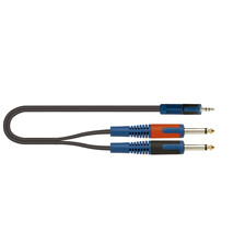 Cable adaptador, Minijack Stereo / 2 Jack Mono, 1 m