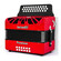 Acordeon Botones Fa Rojo Con 5 Voces Farinelli Premium